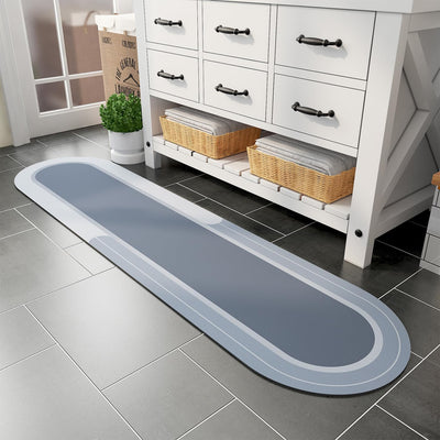 Grey Bath Mat – 17"x27" Non-Slip Quick Dry Rug