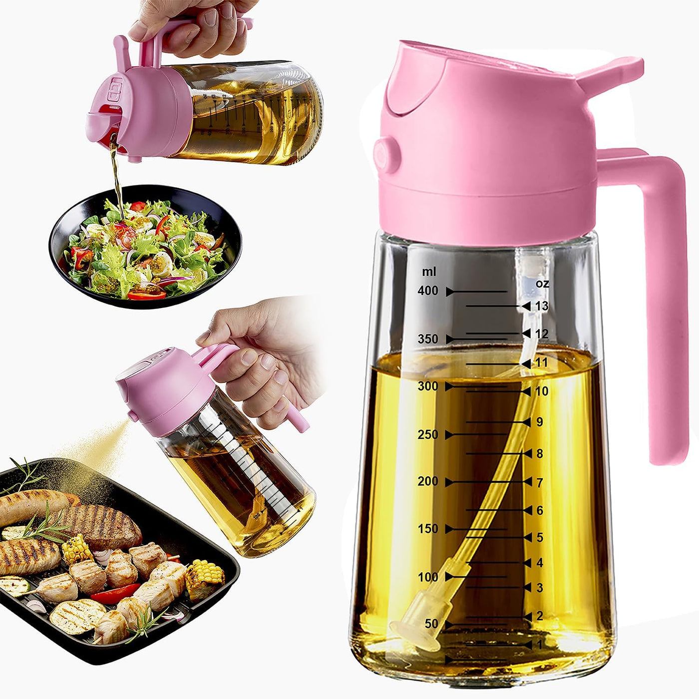 16Oz Glass Olive Oil Sprayer Bottle – Black