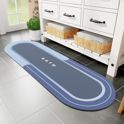 Grey Bath Mat – 17"x27" Non-Slip Quick Dry Rug