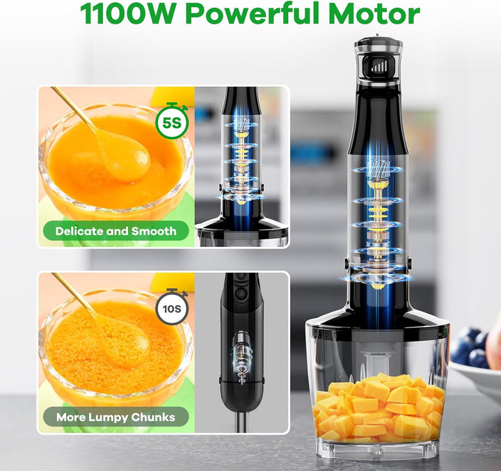 1100W Immersion Blender Handheld 5-in-1 Set