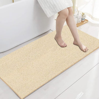 Loofah Shower Mat – 15.7x36 Non-Slip, Light Green