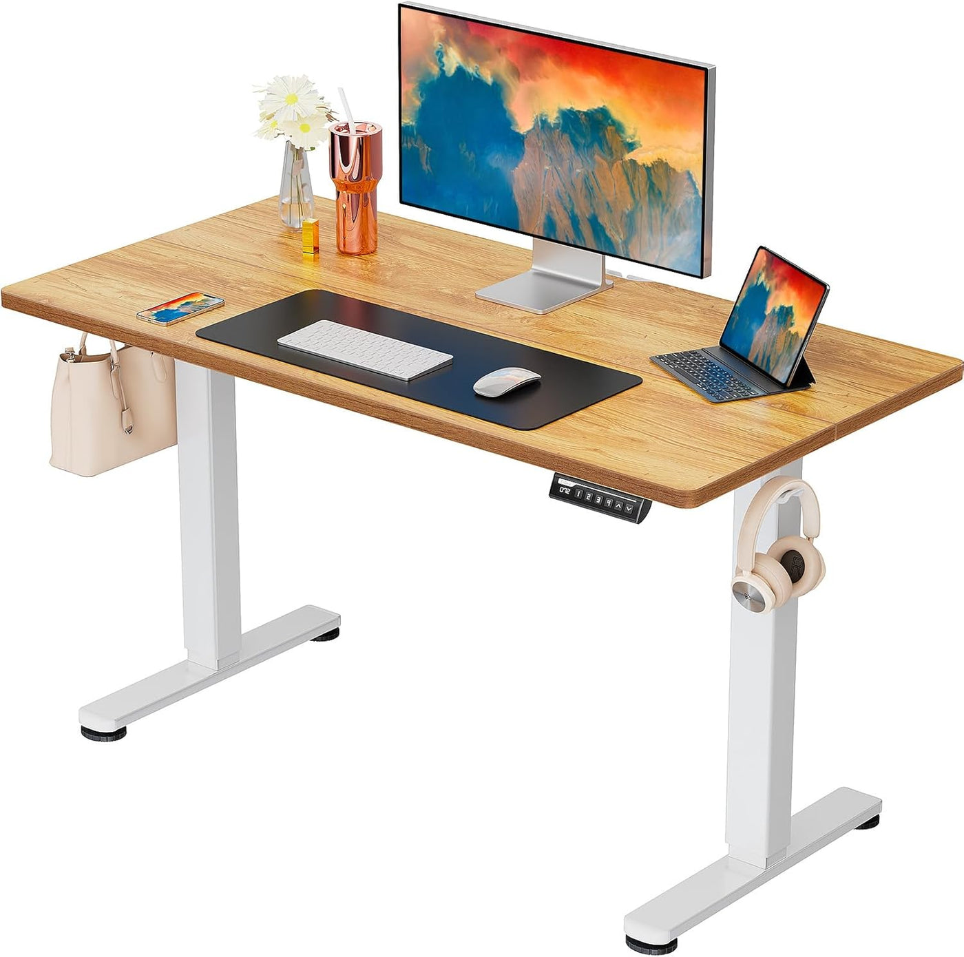 47" Black Electric Standing Desk – Adjustable Sit-Stand