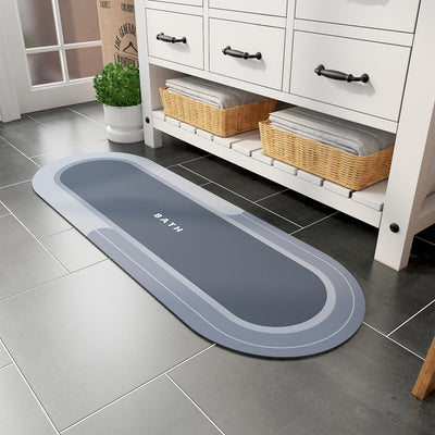 Grey Bath Mat – 17"x27" Non-Slip Quick Dry Rug