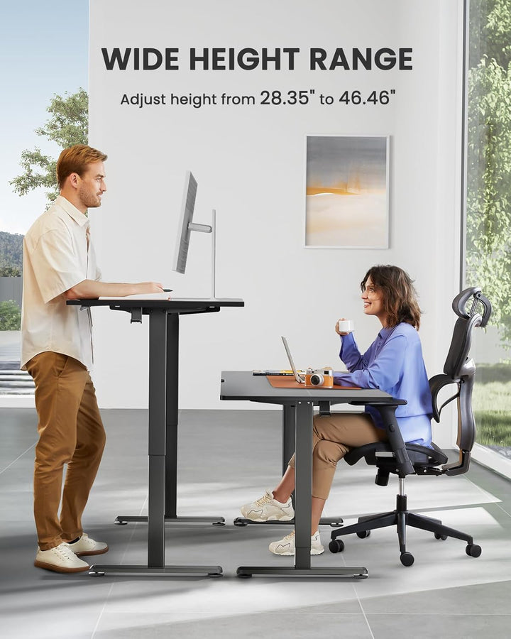 47" Black Electric Standing Desk – Adjustable Sit-Stand