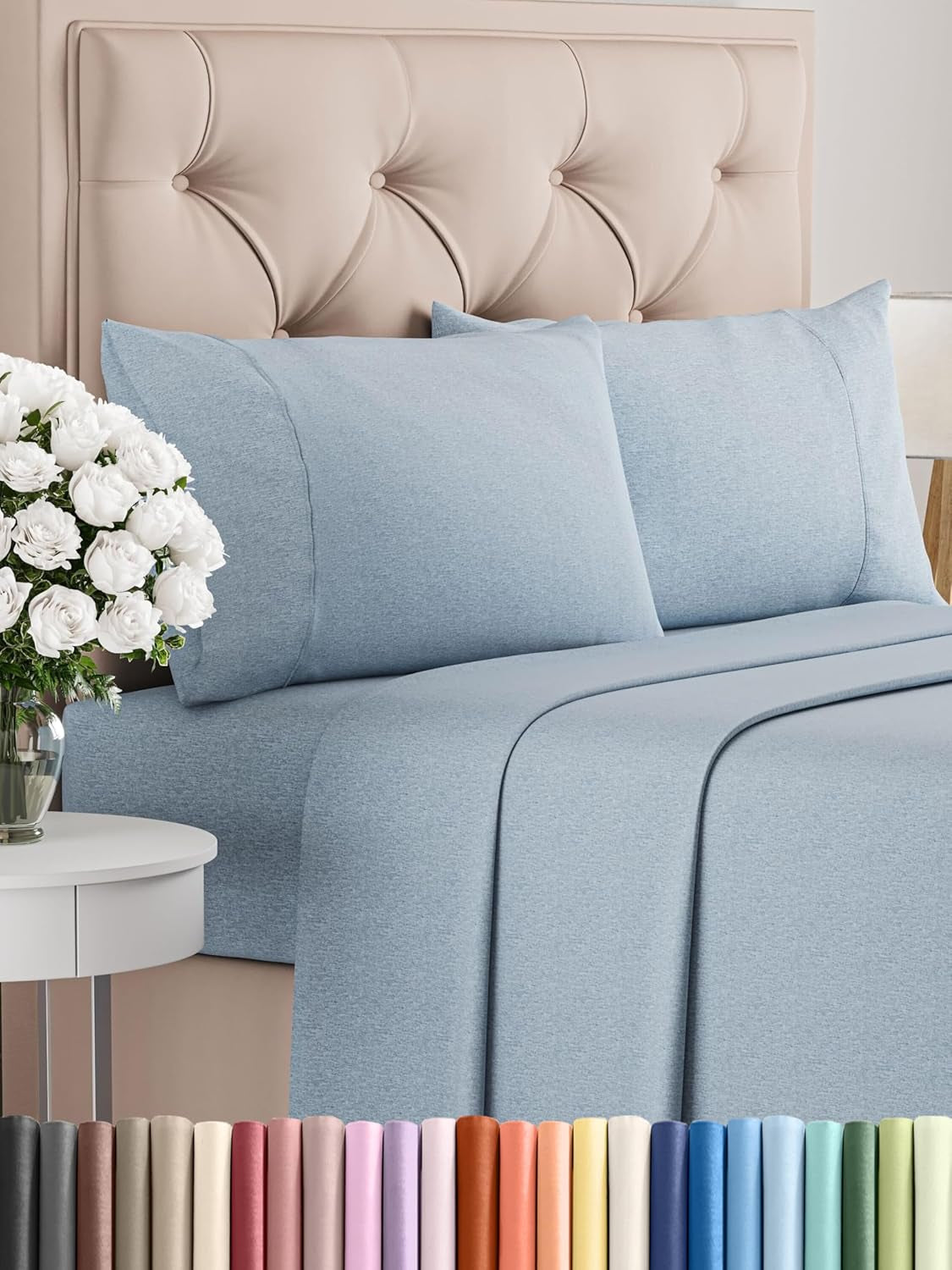 Queen 4-Pc White Sheet Set – Soft, Cooling, Luxury
