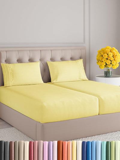Queen 4-Pc White Sheet Set – Soft, Cooling, Luxury