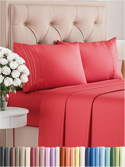 Queen 4-Pc White Sheet Set – Soft, Cooling, Luxury