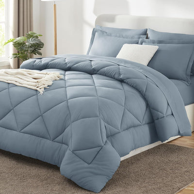 King Size Comforter Set – 7 Piece Dark Grey