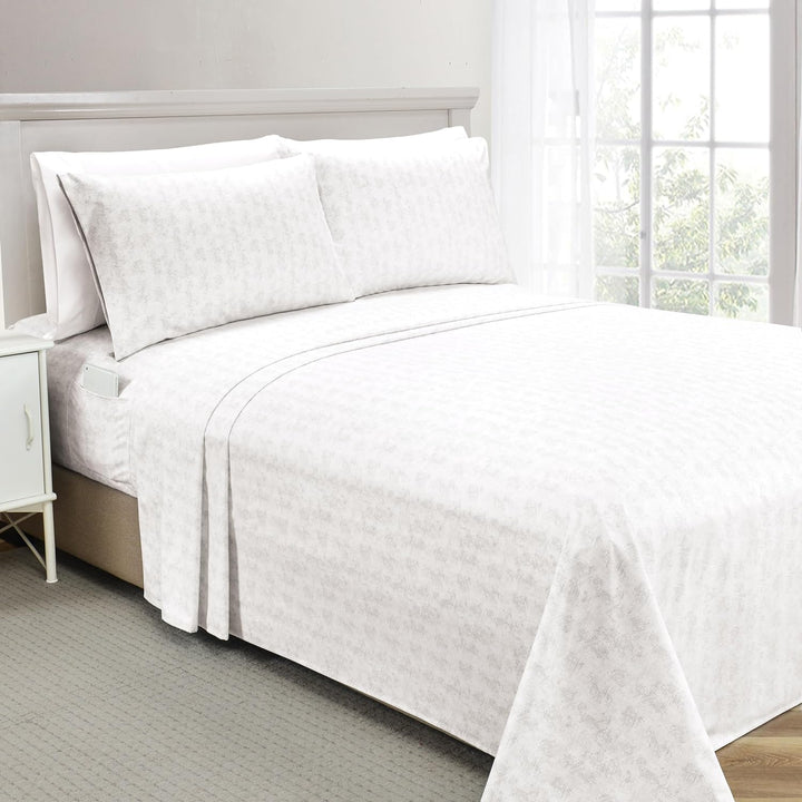 King 6-Pc Damask Stripe Sheet Set – Burgundy