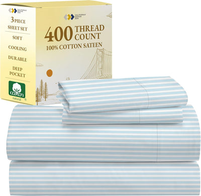 Full Size White Bed Sheets – 400 TC Cotton Set