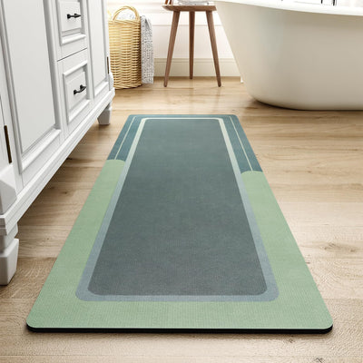 Grey Bath Mat – 17"x27" Thin Non-Slip Quick Dry