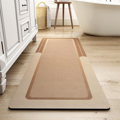 Grey Bath Mat – 17"x27" Thin Non-Slip Quick Dry