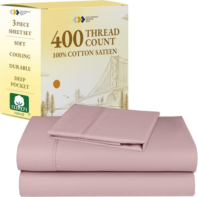 Full Size White Bed Sheets – 400 TC Cotton Set