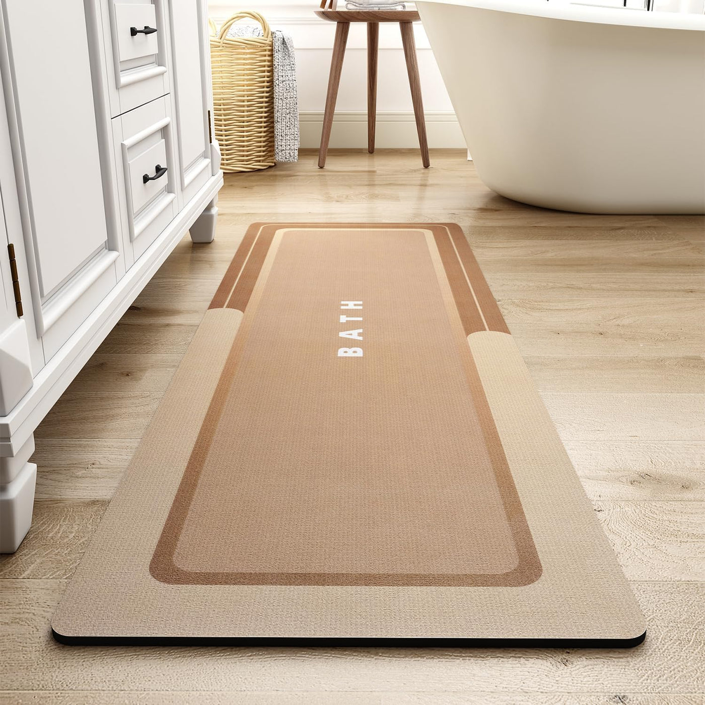 Grey Bath Mat – 17"x27" Thin Non-Slip Quick Dry