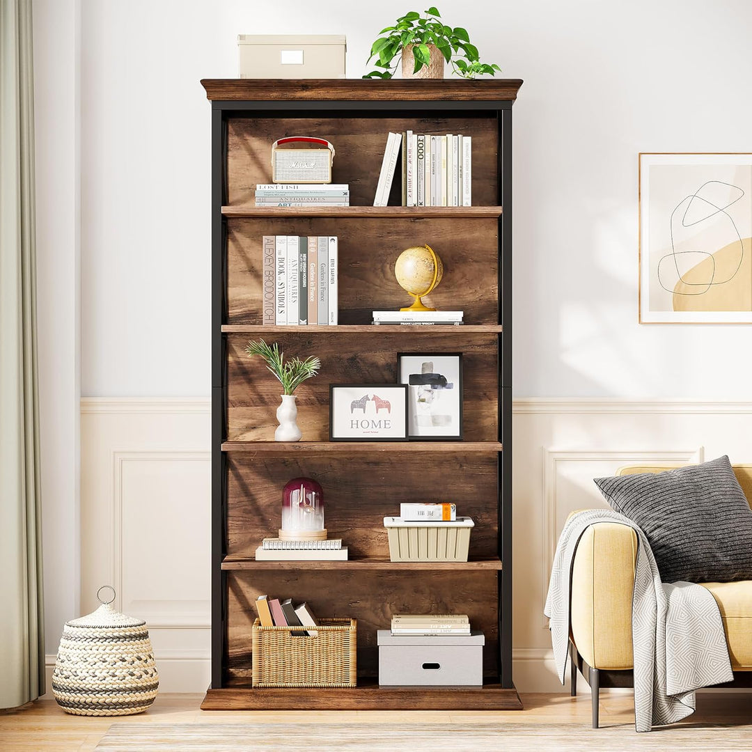 6-Tier Industrial Bookcase – 71" Tall