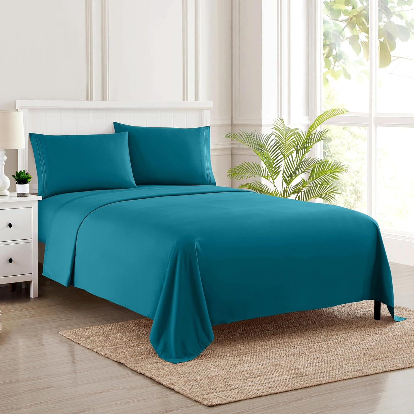 Queen Size Teal Bed Sheets – Luxury Deep Pocket Set