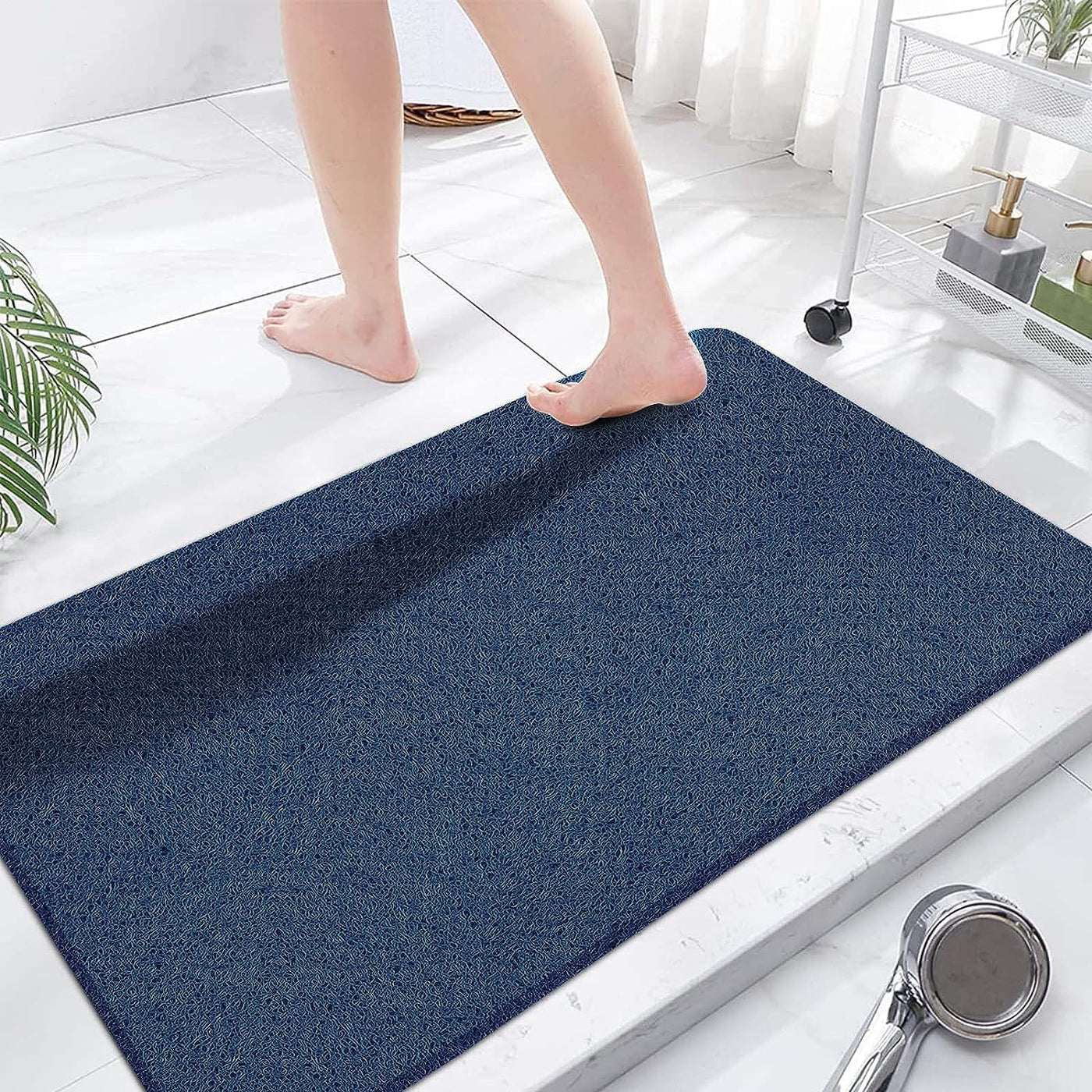 Loofah Shower Mat – 15.7x36 Non-Slip, Light Green