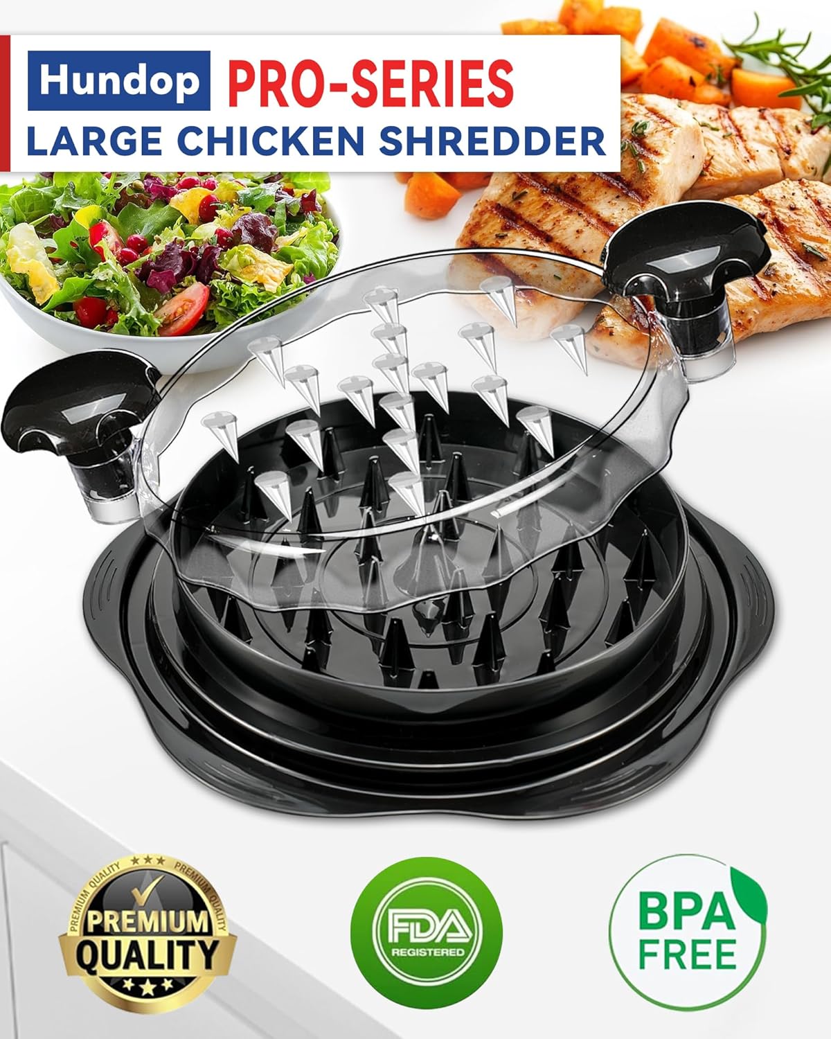 Manual Chicken Shredder Tool – Elegant Black