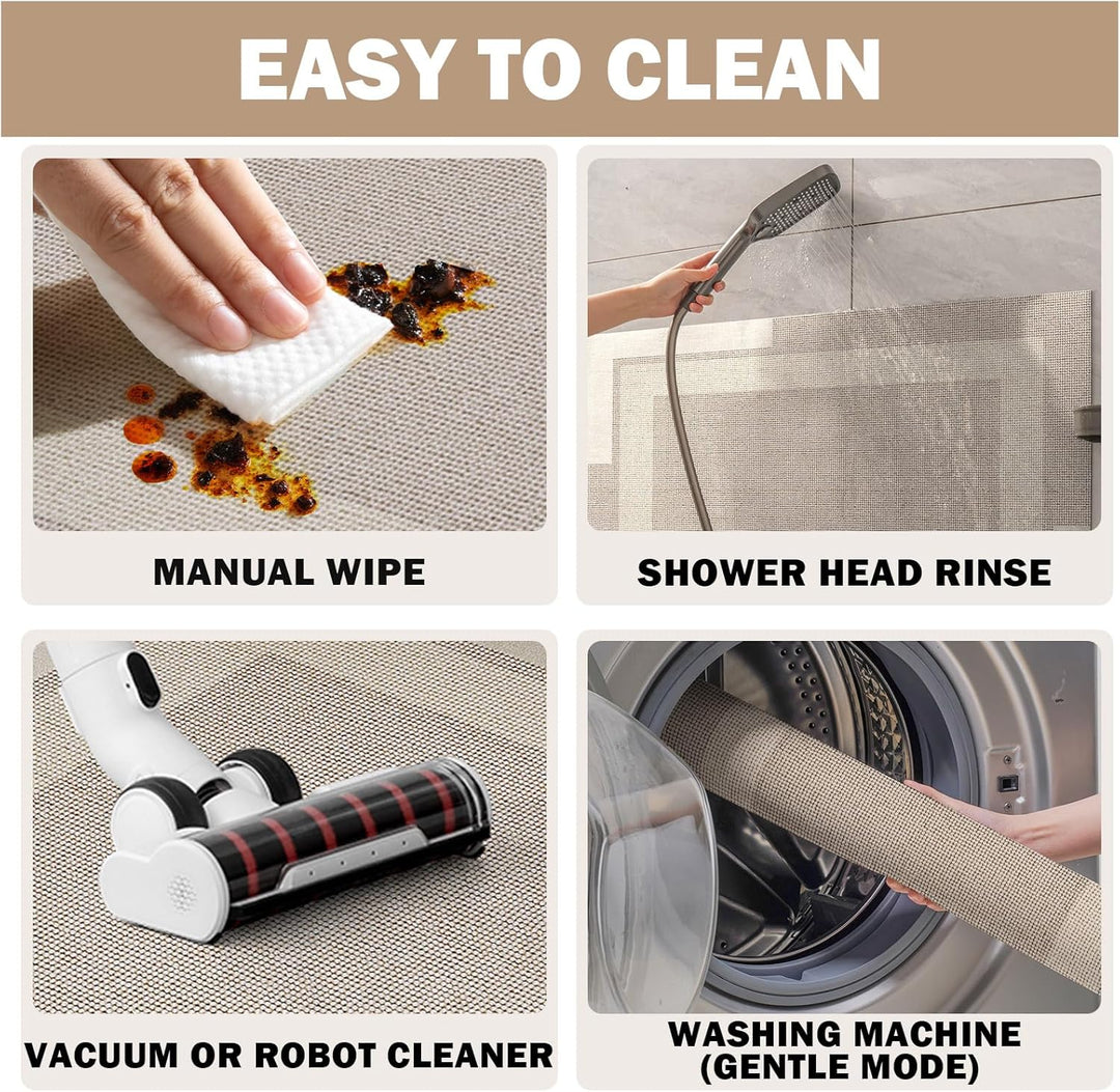 Beige Bath Mat – 16"x24" Thin Non-Slip Quick Dry