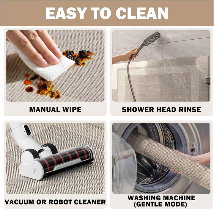 Beige Bath Mat – 16"x24" Thin Non-Slip Quick Dry