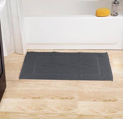 Gray Cotton Bath Mat – 21"x34" Absorbent 2-Pack