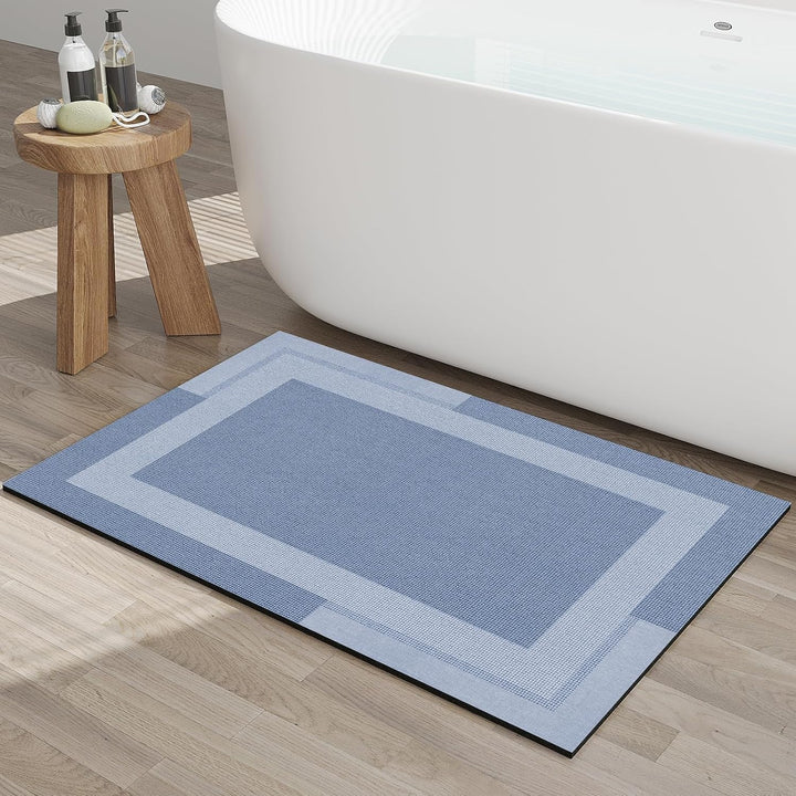 Beige Bath Mat – 16"x24" Thin Non-Slip Quick Dry