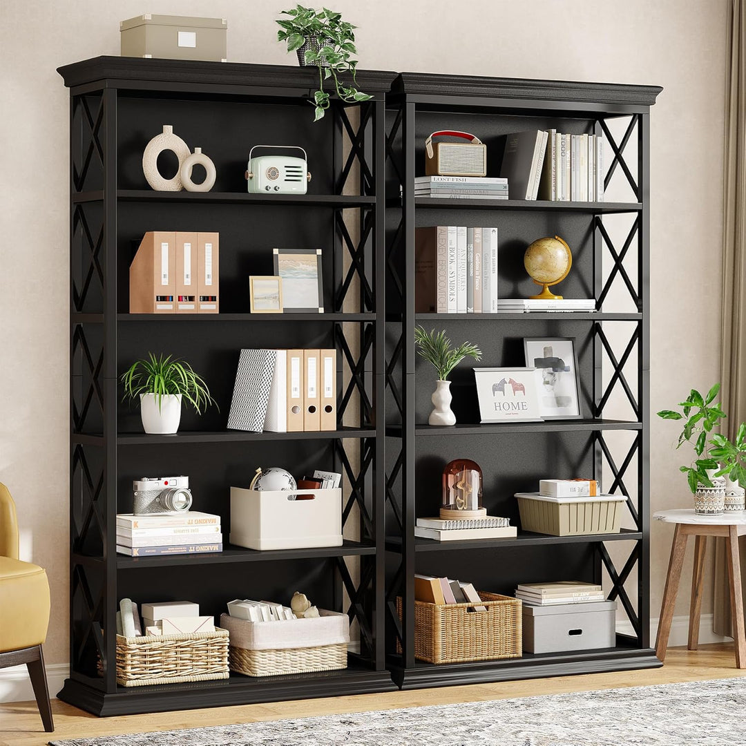 6-Tier Industrial Bookcase – 71" Tall