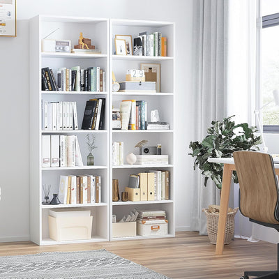 6-Tier Wooden Bookshelf – 71" Tall, White