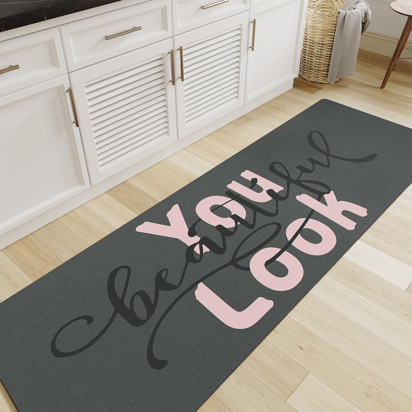 Grey Bath Mat – 17"x27" Thin Non-Slip Quick Dry