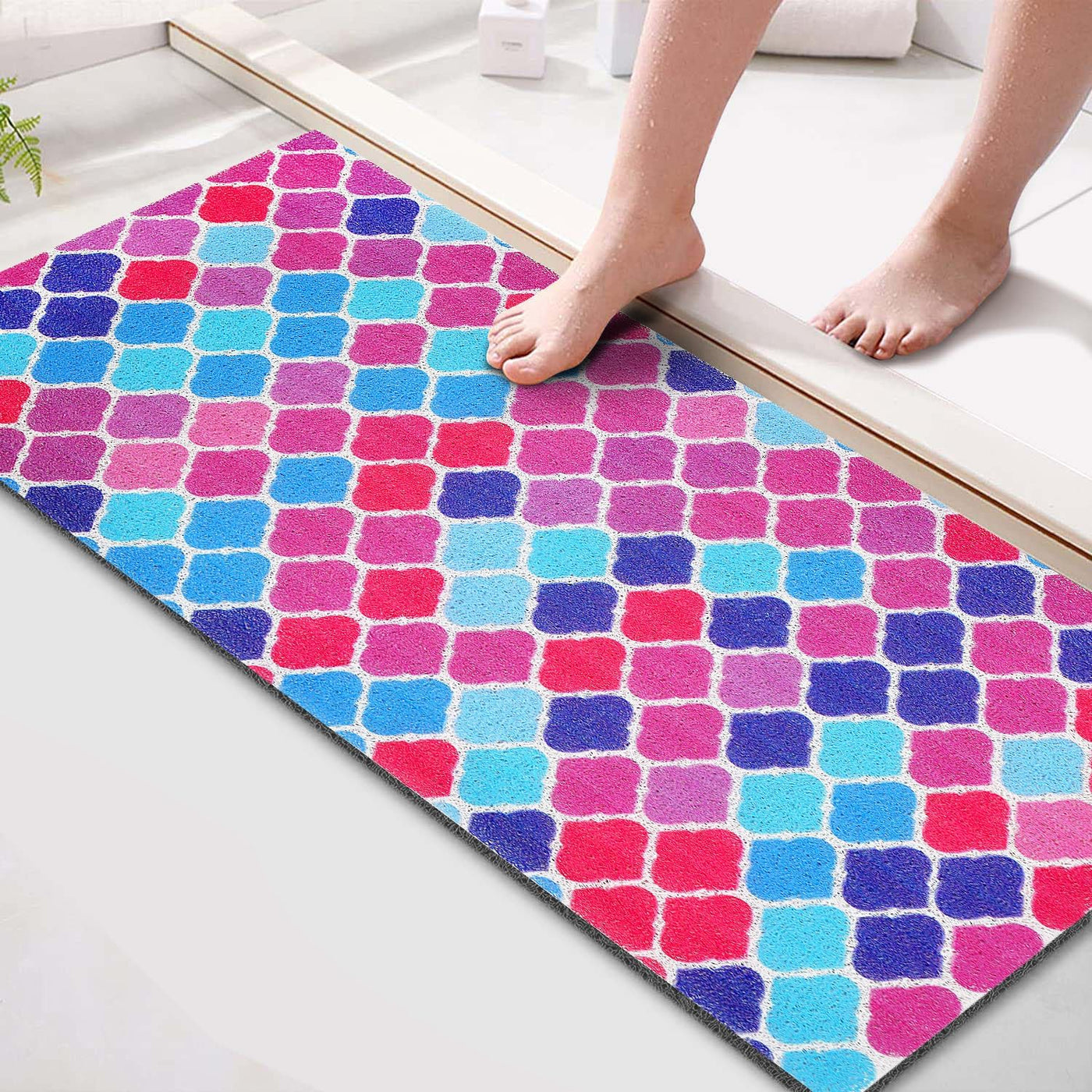 Loofah Shower Mat – 15.7x36 Non-Slip, Light Green