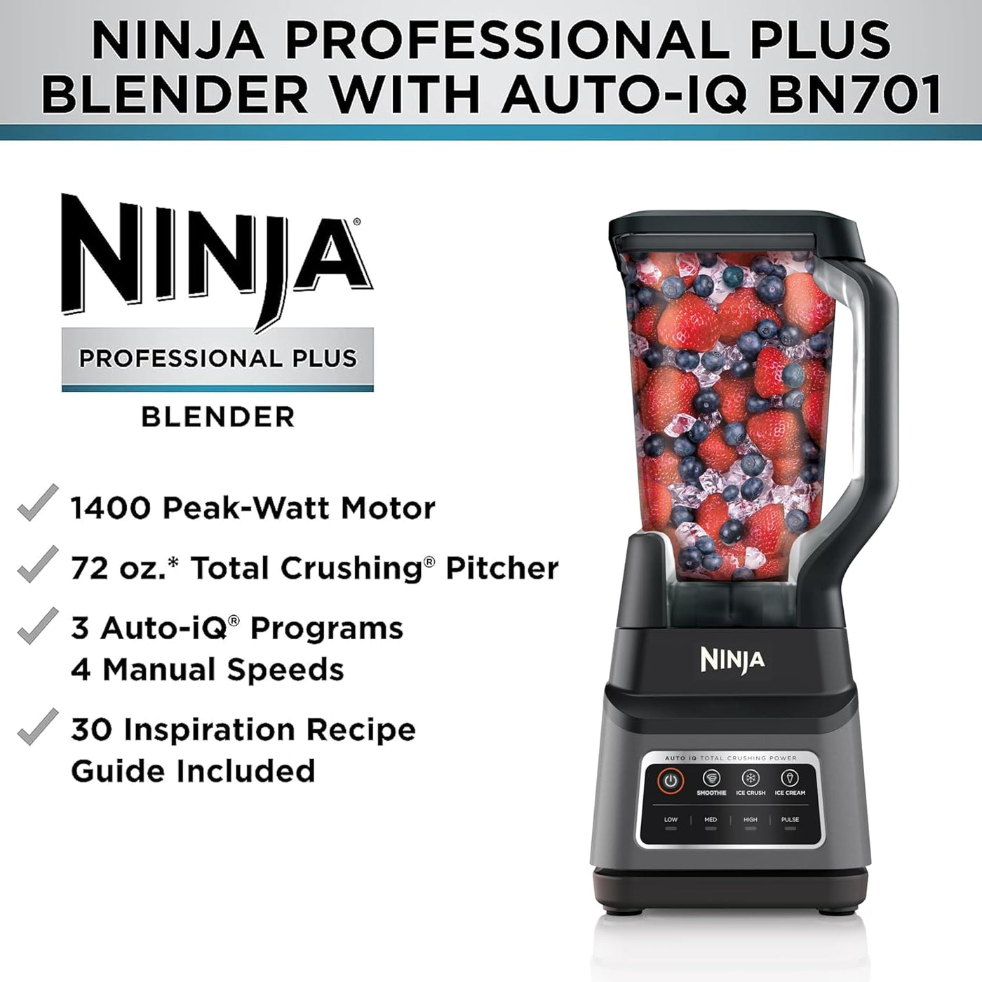 BN701 Professional Plus Blender – 1400W, Dark Grey