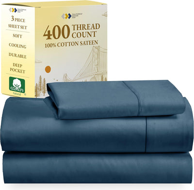 Full Size White Bed Sheets – 400 TC Cotton Set