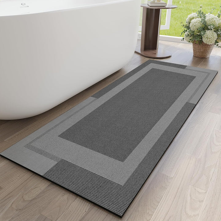 Beige Bath Mat – 16"x24" Thin Non-Slip Quick Dry