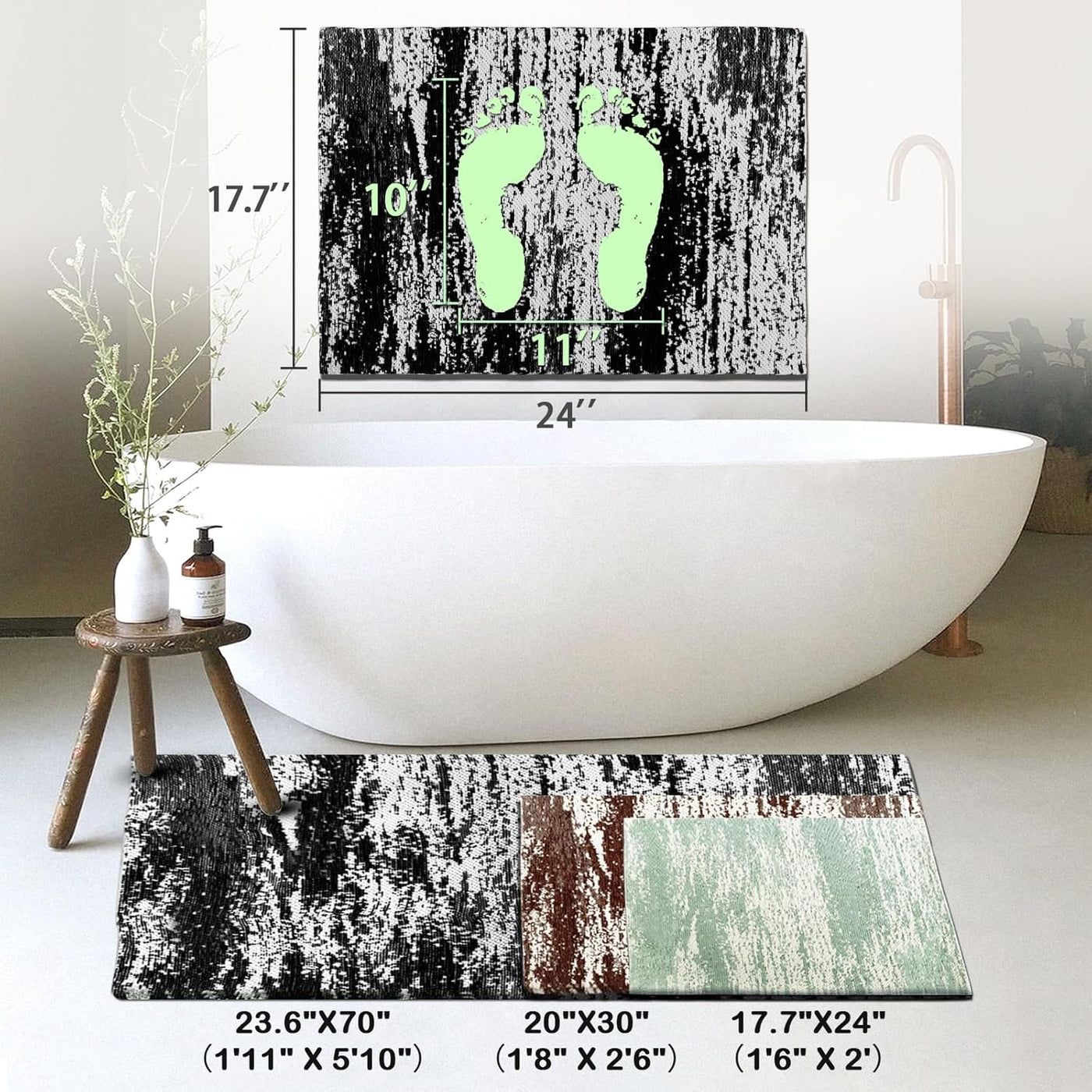 Graffiti Bath Mat – Non-Slip Quick Dry, Black