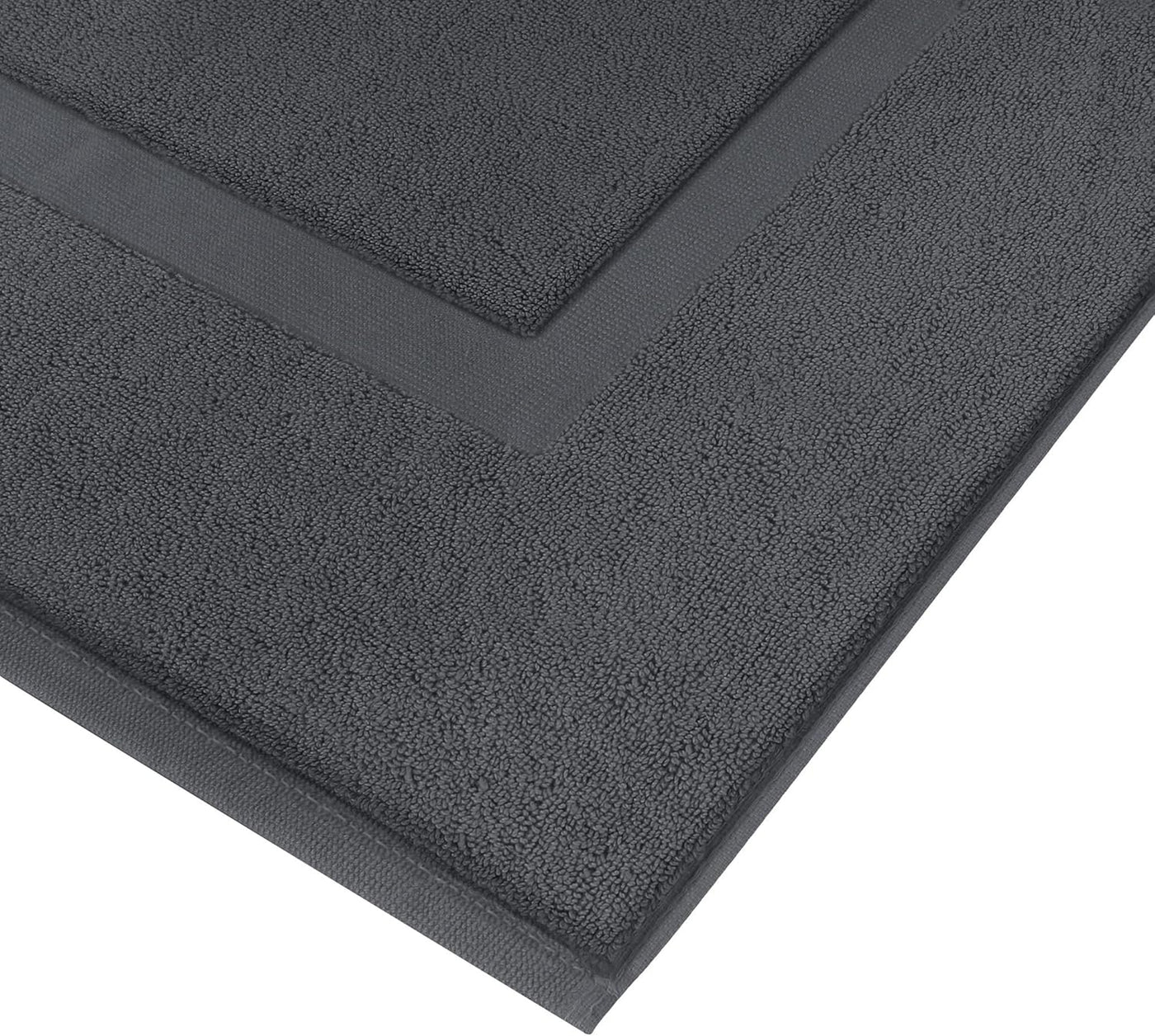 Gray Cotton Bath Mat – 21"x34" Absorbent 2-Pack