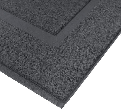 Gray Cotton Bath Mat – 21"x34" Absorbent 2-Pack