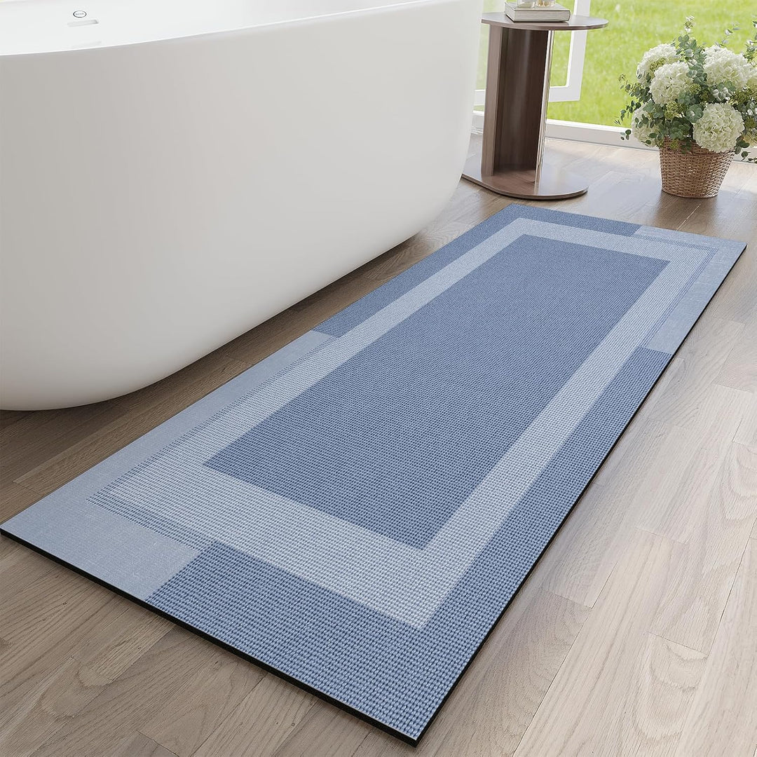 Beige Bath Mat – 16"x24" Thin Non-Slip Quick Dry