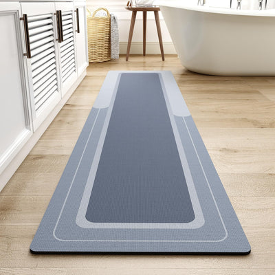Grey Bath Mat – 17"x27" Thin Non-Slip Quick Dry
