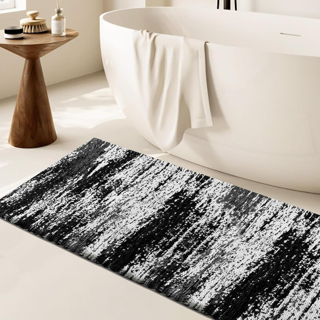 Graffiti Bath Mat – Non-Slip Quick Dry, Black