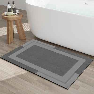 Beige Bath Mat – 16"x24" Thin Non-Slip Quick Dry