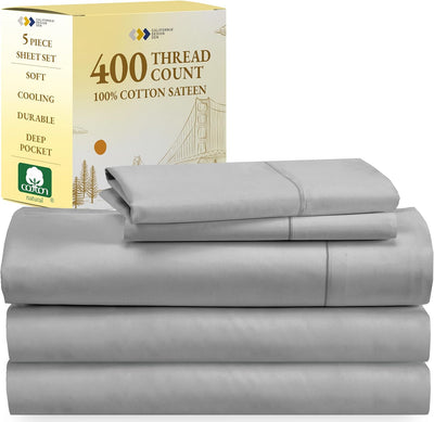 Full Size White Bed Sheets – 400 TC Cotton Set