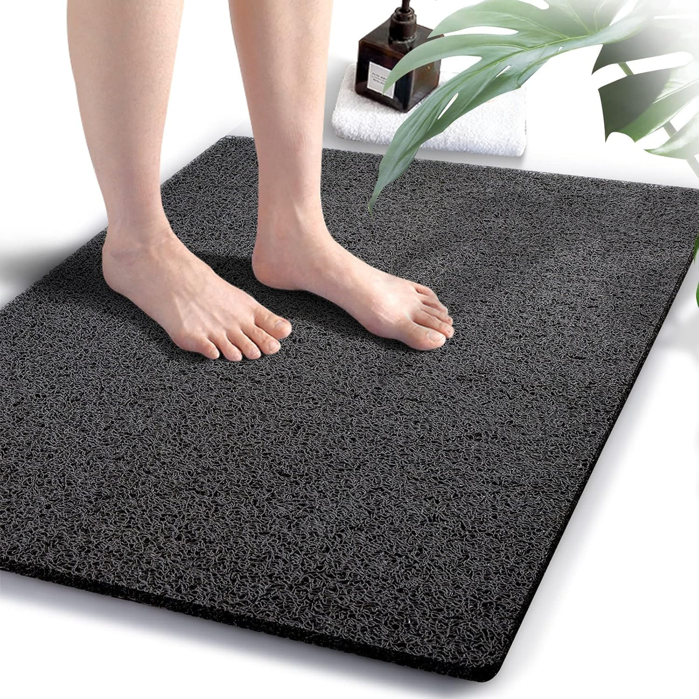 Loofah Shower Mat – 15.7x36 Non-Slip, Light Green