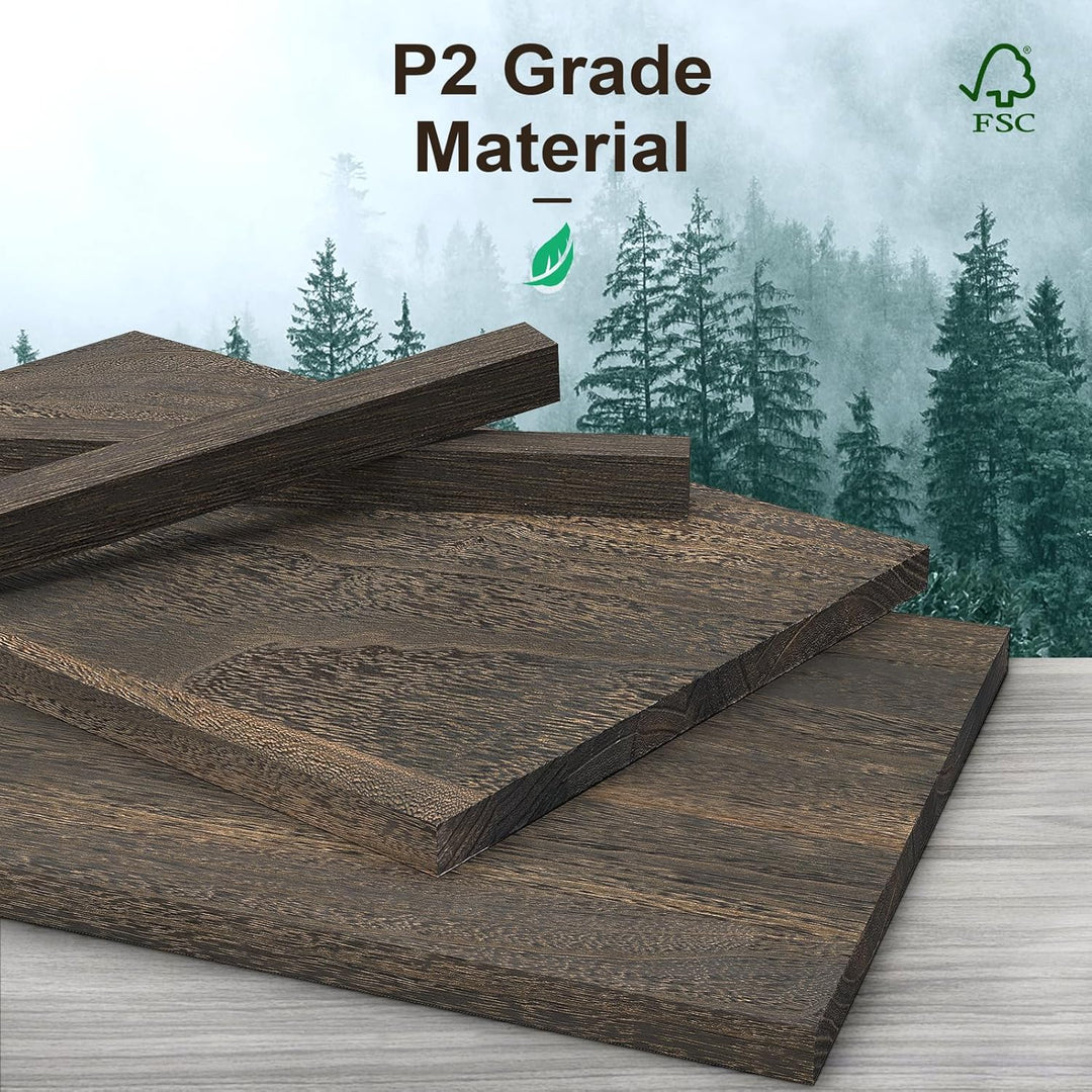 5-Shelf Rustic Brown Wooden Bookcase – 65"