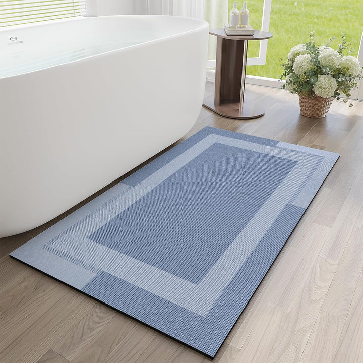 Beige Bath Mat – 16"x24" Thin Non-Slip Quick Dry