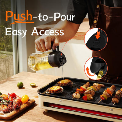 16Oz Glass Olive Oil Sprayer Bottle – Black