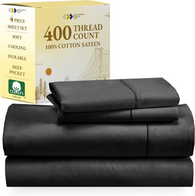 Full Size White Bed Sheets – 400 TC Cotton Set