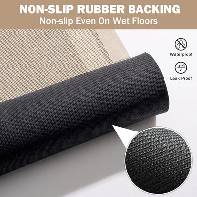 Beige Bath Mat – 16"x24" Thin Non-Slip Quick Dry