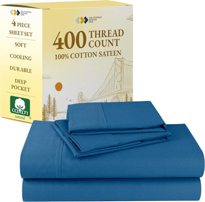 Full Size White Bed Sheets – 400 TC Cotton Set