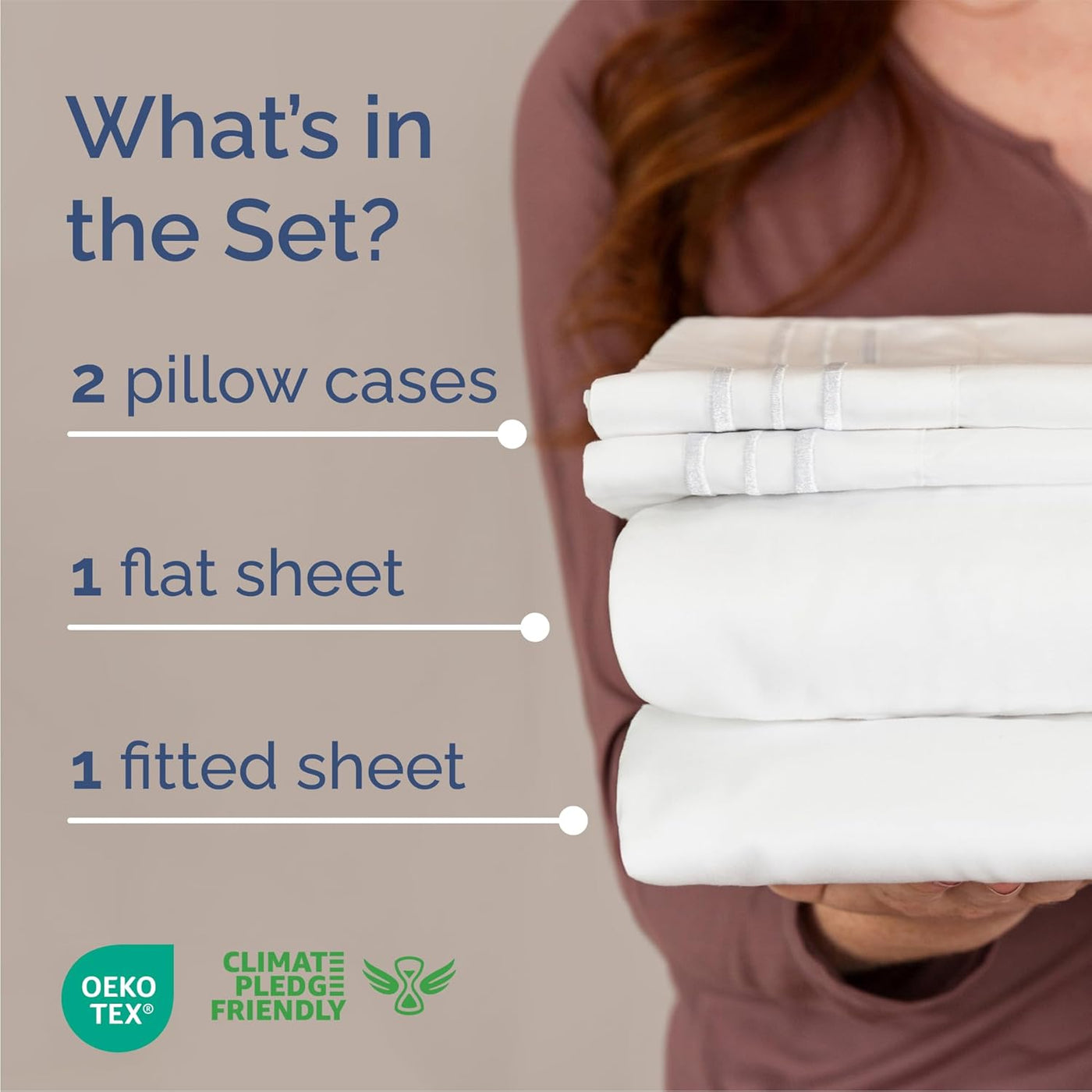 Queen 4-Pc White Sheet Set – Soft, Cooling, Luxury