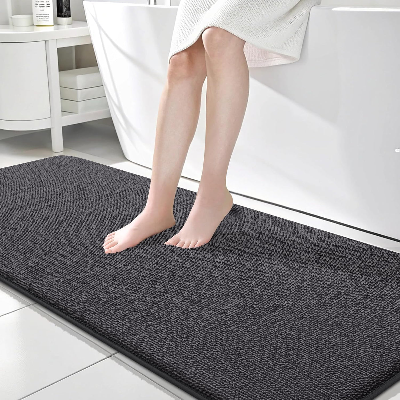 Memory Foam Bath Mat – 30x20 Grey, Soft & Absorbent